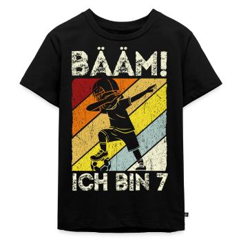 BÄÄM Ich bin 7 Dabbing Geburtstagsshirt 7 Jahre Ju - Kinder Premium Bio T-Shirt - Schwarz - Vorne - Mikhail (115cm)