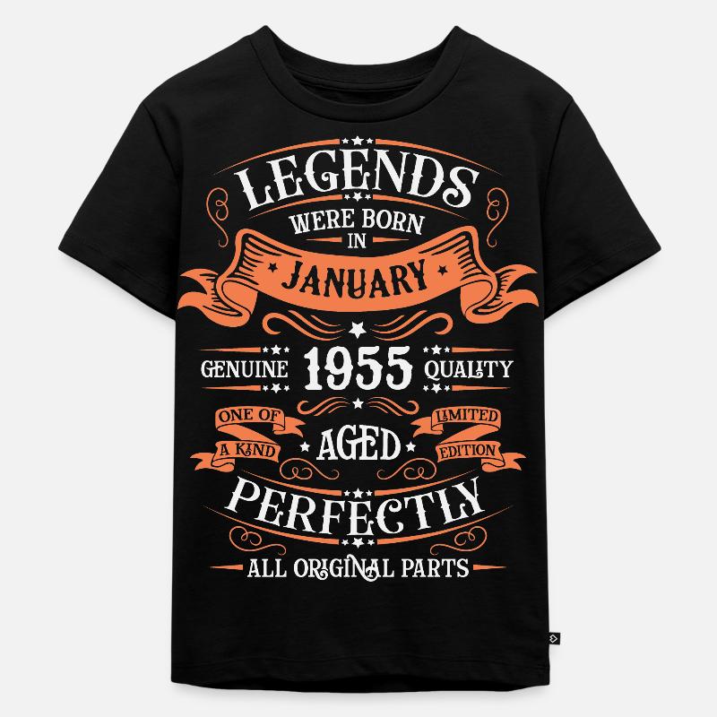 Die Legenden wurden im Januar 1955 geboren Geschenk - Kinder Premium Bio T-Shirt - Schwarz