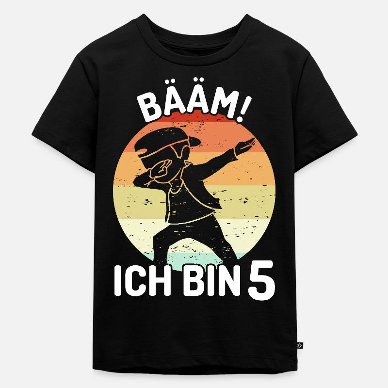 Bääm! Ich bin 5 - Kinder Premium Bio T-Shirt - Schwarz