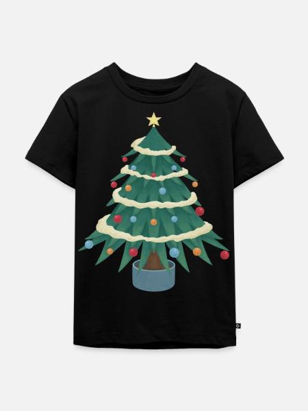 Christbaum - Kinder Premium Bio T-Shirt - Schwarz