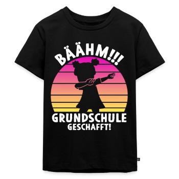 Bäähm Grundschule geschafft Dabbing Mädchen - Kinder Premium Bio T-Shirt - Schwarz - Vorne - Mikhail (115cm)
