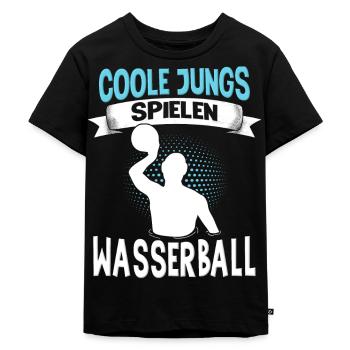 Wasserballer Wassersport Sport Wasserball - Kinder Premium Bio T-Shirt - Schwarz - Vorne - Mikhail (115cm)