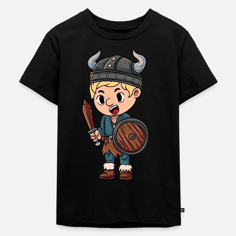 Vikingernes sømænd - Premium økologisk T-shirt til børn - sort
