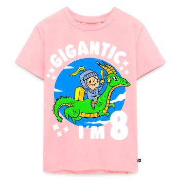 8th B-Day Party Gigantic at 8 Years Old Birthday - Kids Premium Organic T-Shirt - rose - Front - AI Model Kid Female (0cm)