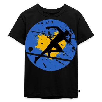 Laufen Laufen Freizeit Geschenk Läufer - Kinder Premium Bio T-Shirt - Schwarz - Vorne - Mikhail (115cm)