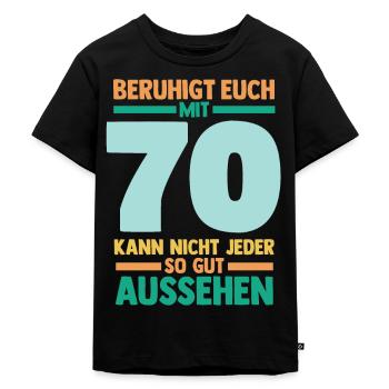 Siebzig 70 Jahre Siebzigster Geburtstag - Kinder Premium Bio T-Shirt - Schwarz - Vorne - Mikhail (115cm)