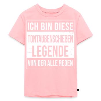 Wurfscheibenschießen geboren Legende - Kinder Premium Bio T-Shirt - Rosa - Vorne - AI Model Kid Female (0cm)