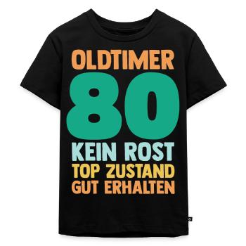 Achtzig 80 Jahre Achtzigster Geburtstag - Kinder Premium Bio T-Shirt - Schwarz - Vorne - Mikhail (115cm)