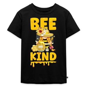 Beekeeper Gnomes Gnome Lover Funny Gnome Honey Bee - Kids Premium Organic T-Shirt - black - Front - Mikhail (115cm)