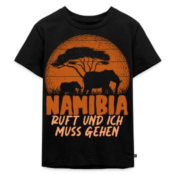 Namibia Ruft Und Ich Muss Gehen Afrika Wildlife - Kinder Premium Bio T-Shirt - Schwarz - Vorne - Mikhail (115cm)