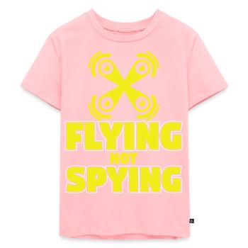Drone Flying Not Spying - Kids Premium Organic T-Shirt - rose - Front - AI Model Kid Female (0cm)