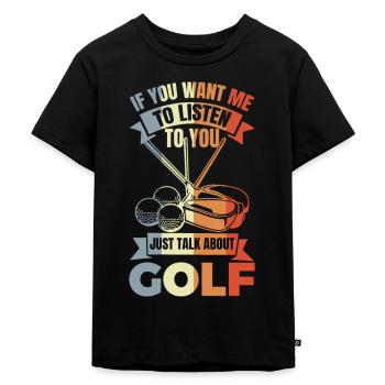 Bester Golfer Witz - Kinder Premium Bio T-Shirt - Schwarz - Vorne - Mikhail (115cm)