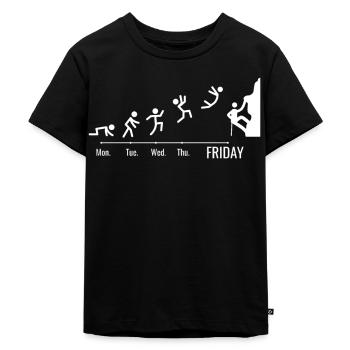 Bouldern Klettersport Felsklettern Bergsteigen - Kinder Premium Bio T-Shirt - Schwarz - Vorne - Mikhail (115cm)