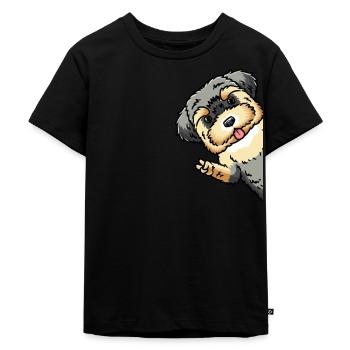 Chien Morkie de côté - T-shirt Premium bio Enfant - noir - Devant - Mikhail (115cm)