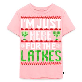 Hanukkah jüdisches Weihnachten Geschenkidee - Kinder Premium Bio T-Shirt - Rosa - Vorne - AI Model Kid Female (0cm)