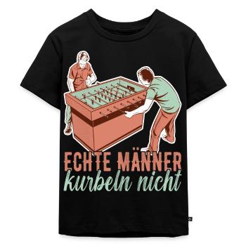 Tischfussball Tischkicker - Kinder Premium Bio T-Shirt - Schwarz - Vorne - Mikhail (115cm)