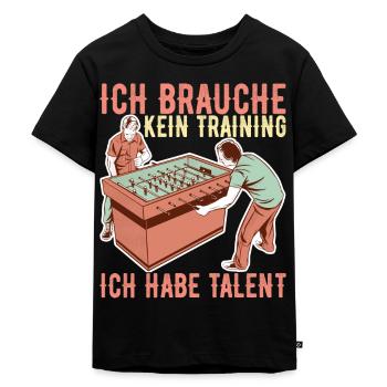 Tischfussball Tischkicker - Kinder Premium Bio T-Shirt - Schwarz - Vorne - Mikhail (115cm)