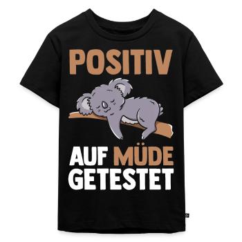 Testé positif pour le koala fatigué - T-shirt Premium bio Enfant - noir - Devant - Mikhail (115cm)