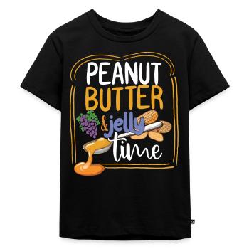 Erdnussbutter Gelee Zeit - Kinder Premium Bio T-Shirt - Schwarz - Vorne - Mikhail (115cm)