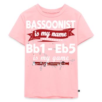 Instrument à vent Musique Bassoniste - T-shirt Premium bio Enfant - rose - Devant - AI Model Kid Female (0cm)