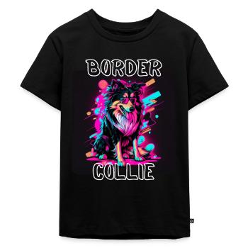 Graffiti Style - Cooler Border Collie 4 - Kids Premium Organic T-Shirt - black - Front - Mikhail (115cm)