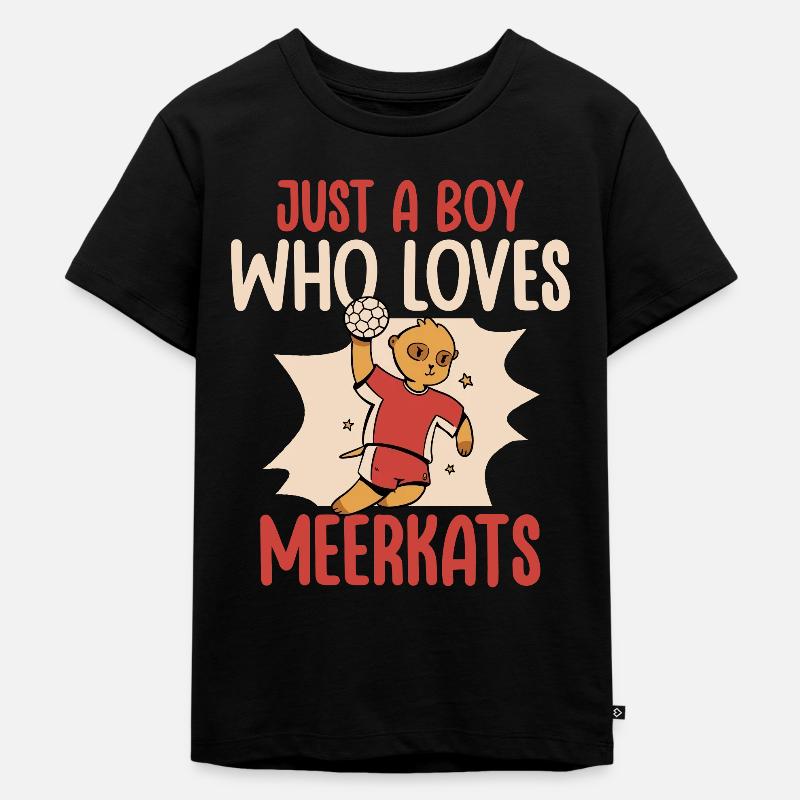 Juste un garçon qui aime les animaux suricates - T-shirt Premium bio Enfant - noir