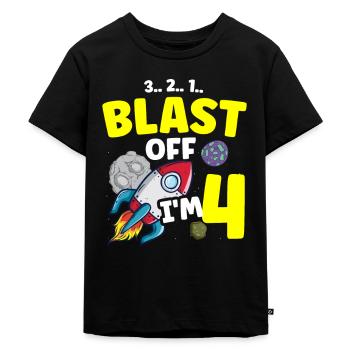 Ich Bin 4 Science Future Scientist Happy Birthday - Kinder Premium Bio T-Shirt - Schwarz - Vorne - Mikhail (115cm)