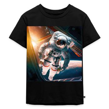 Astronaut Cosmonaut Sci-Fi character - Kinder Premium Bio T-Shirt - Schwarz - Vorne - Mikhail (115cm)