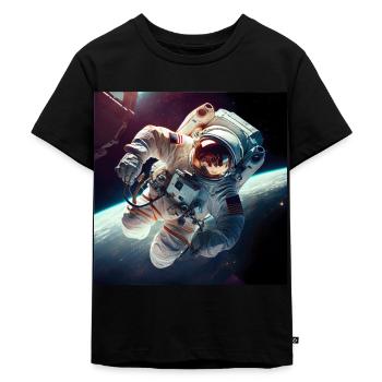 Astronaut Cosmonaut Sci-Fi character - Kinder Premium Bio T-Shirt - Schwarz - Vorne - Mikhail (115cm)