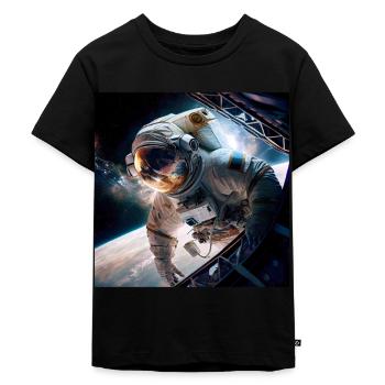 Astronaut Cosmonaut Sci-Fi character - Kinder Premium Bio T-Shirt - Schwarz - Vorne - Mikhail (115cm)