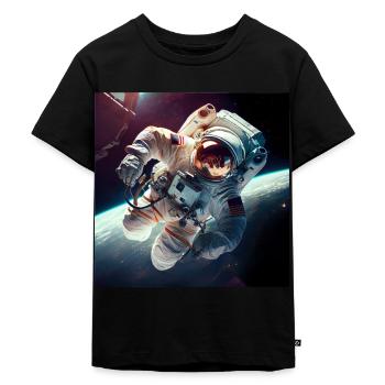 Astronaut Cosmonaut Sci-Fi character - Kinder Premium Bio T-Shirt - Schwarz - Vorne - Mikhail (115cm)