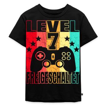 7 Jahre Geburtstagsshirt Jungen Zocker Gamer 7. - Kinder Premium Bio T-Shirt - Schwarz - Vorne - Mikhail (115cm)
