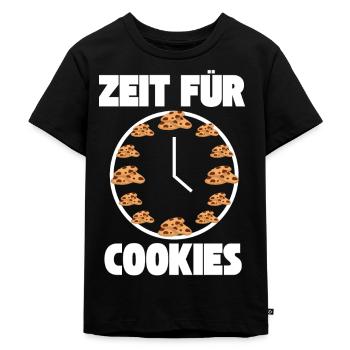 Zeit für Kekse Cookies Gebäck - Kinder Premium Bio T-Shirt - Schwarz - Vorne - Mikhail (115cm)