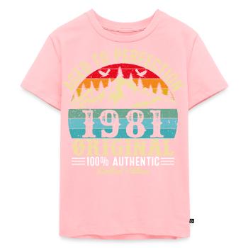 Perfekt gealtert 1981 Original - Kinder Premium Bio T-Shirt - Rosa - Vorne - AI Model Kid Female (0cm)