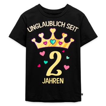 2. Geburtstag Mädchen 2 Jahre Mädchen - Kinder Premium Bio T-Shirt - Schwarz - Vorne - Mikhail (115cm)