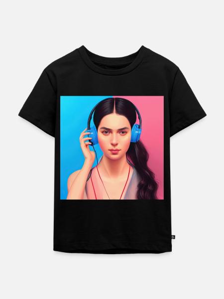 Musiclover, musician Character Design - Kinder Premium Bio T-Shirt - Schwarz