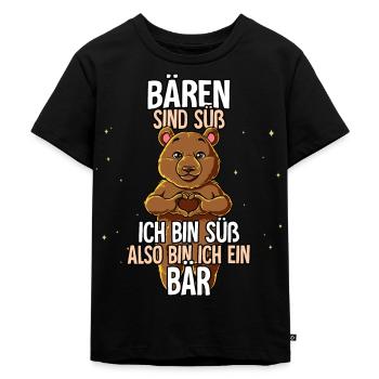 Bären Sind Süß Bär - Kinder Premium Bio T-Shirt - Schwarz - Vorne - Mikhail (115cm)