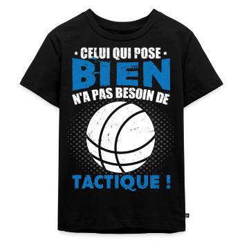 Pétanque Bouliste Humour - T-shirt Premium bio Enfant - noir - Devant - Mikhail (115cm)