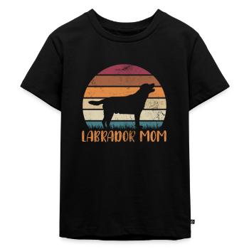 Labrador Mutter - Kinder Premium Bio T-Shirt - Schwarz - Vorne - Mikhail (115cm)