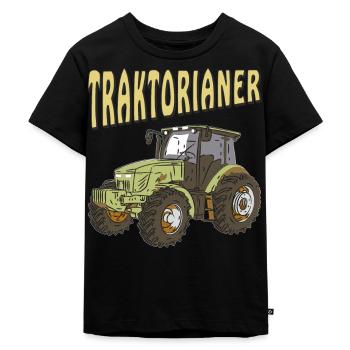 TRAKTORIN TRAKTORI - Premium luomulaatuinen lasten t-paita - musta - Edestä - Mikhail (115cm)