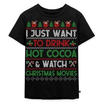 Weihnachtsoutfit mit coolem Spruch - Kinder Premium Bio T-Shirt - Schwarz - Vorne - Mikhail (115cm)