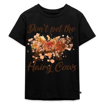 Highland cow - Kids Premium Organic T-Shirt - black - Front - Mikhail (115cm)