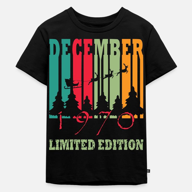 geschenk Dezember 1970 Geburtsmonat - Kinder Premium Bio T-Shirt - Schwarz