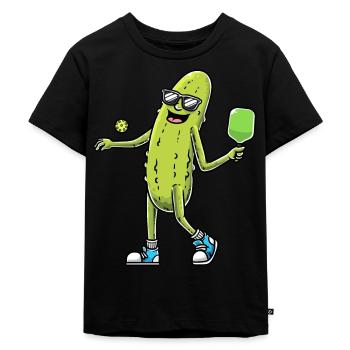 Funny Cucumber Lovers Pickleball Players - Kids Premium Organic T-Shirt - black - Front - Mikhail (115cm)