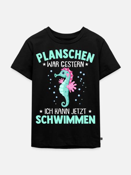 Seepferdchen Abzeichen Seepferdchen bestanden - Kinder Premium Bio T-Shirt - Schwarz