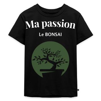 Ma passion le bonsaï - T-shirt Premium bio Enfant - noir - Devant - Mikhail (115cm)