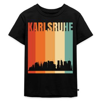 Karlsruhe - Kinder Premium Bio T-Shirt - Schwarz - Vorne - Mikhail (115cm)