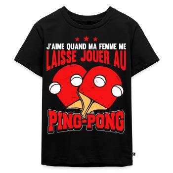 Ping Pong Humour Tennis De Table - T-shirt Premium bio Enfant - noir - Devant - Mikhail (115cm)