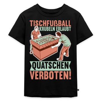 Tischfussball Tischkicker - Kinder Premium Bio T-Shirt - Schwarz - Vorne - Mikhail (115cm)