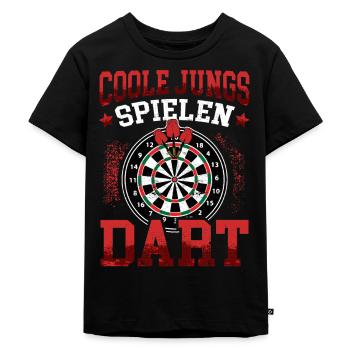 Darts Coole Jungs spielen Dart Dartspieler 180 - Kinder Premium Bio T-Shirt - Schwarz - Vorne - Mikhail (115cm)